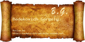 Bedekovich Gergely névjegykártya